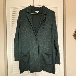 J. Jill Forest Green Open Front Cardigan